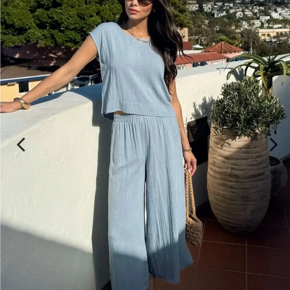 Palisades Crop Top and Wide Leg Pants - Picture 2 of 3